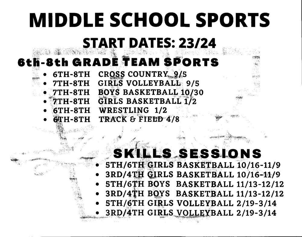 list of sport start dates for 23 -24 school year