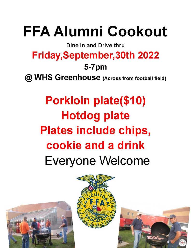 FFA Alumni Cookout Flier