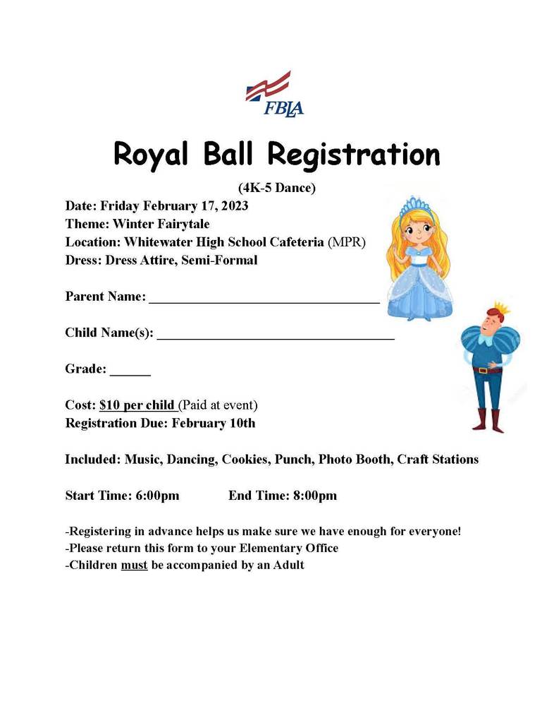 Royal Ball Registration Form