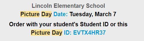 picture day information